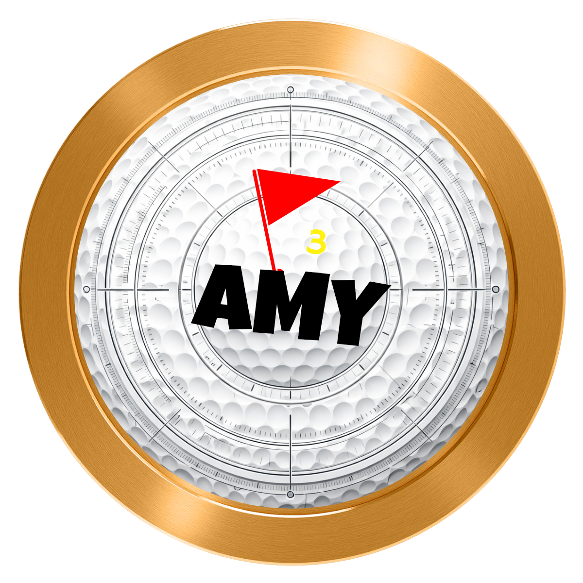 Ball Marcus Jr. Aluminum Poker Chips - Gold - Front