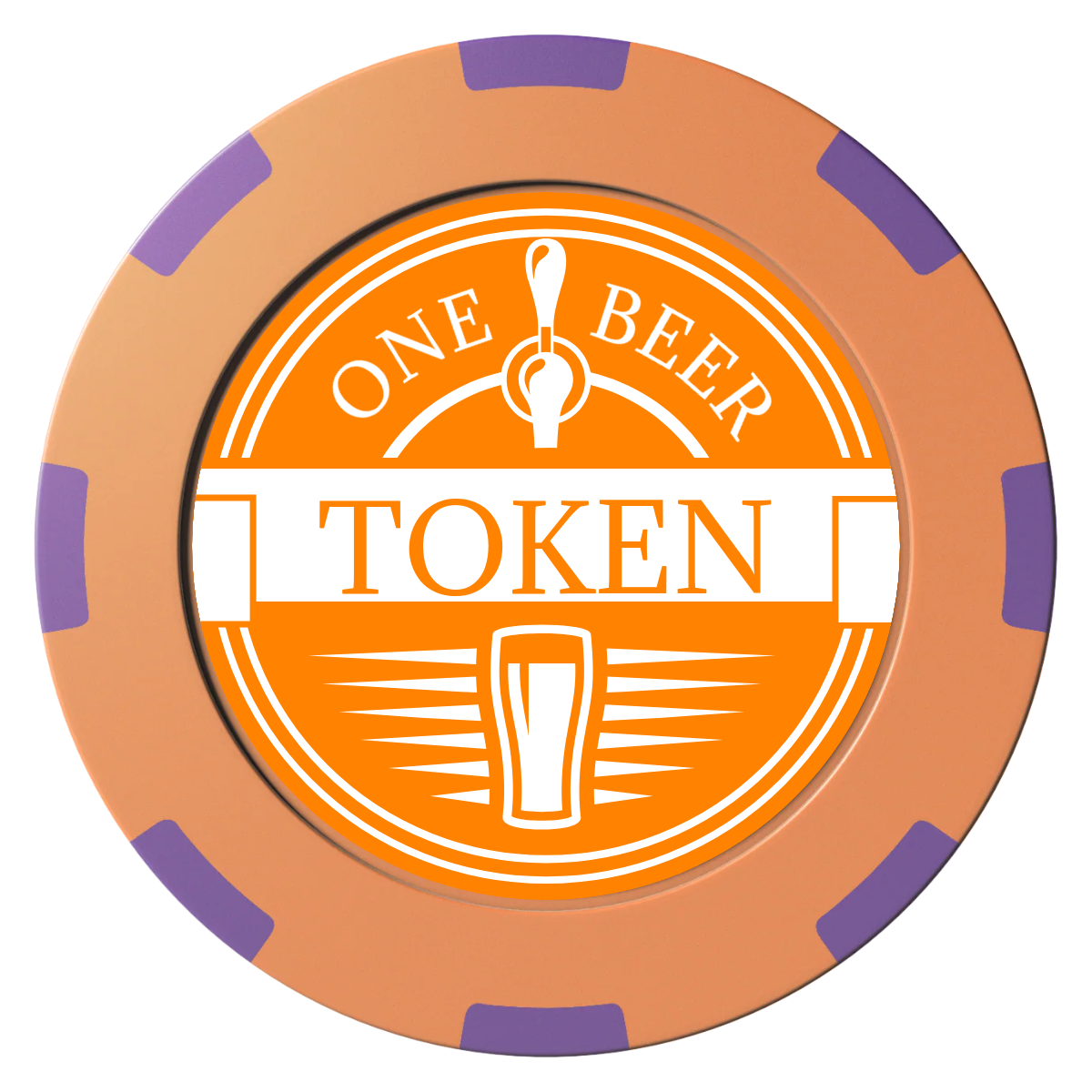 Tap Out Clay Poker Chips - Orange / 8 Spot (2 Tone) / 40mm - Front