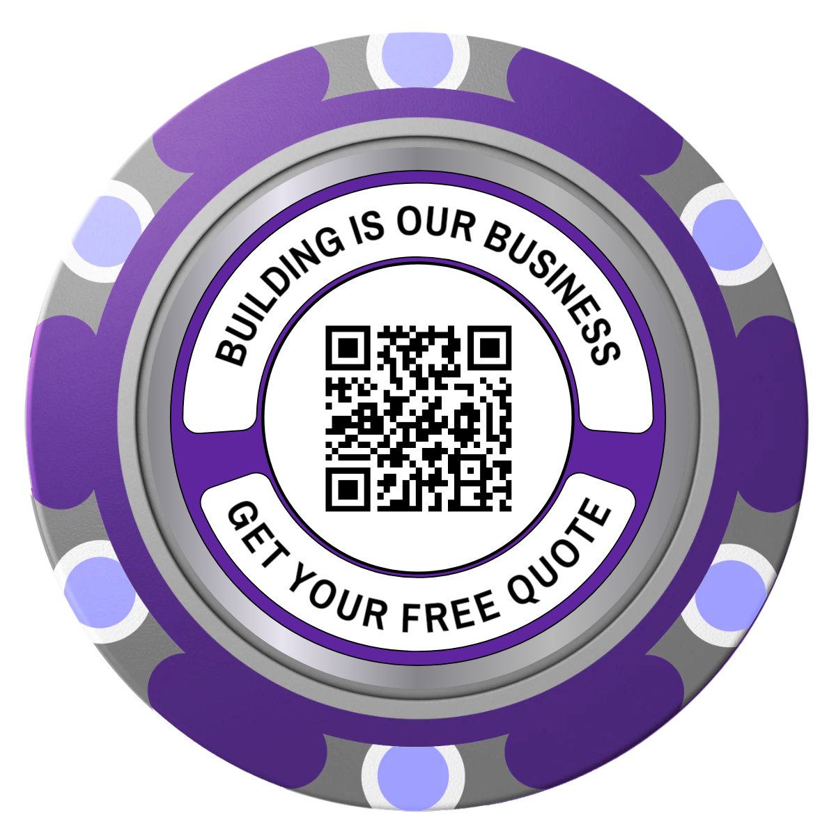 Acme Construction Clay Poker Chips - Purple / Monte Carlo / 40mm - Front