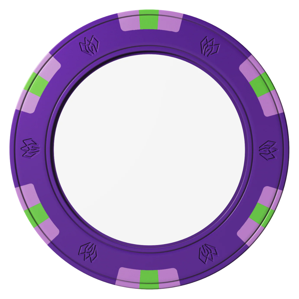 Create Your Own Clay Poker Chips - Purple / 6 Spot Gem / 40mm - Front