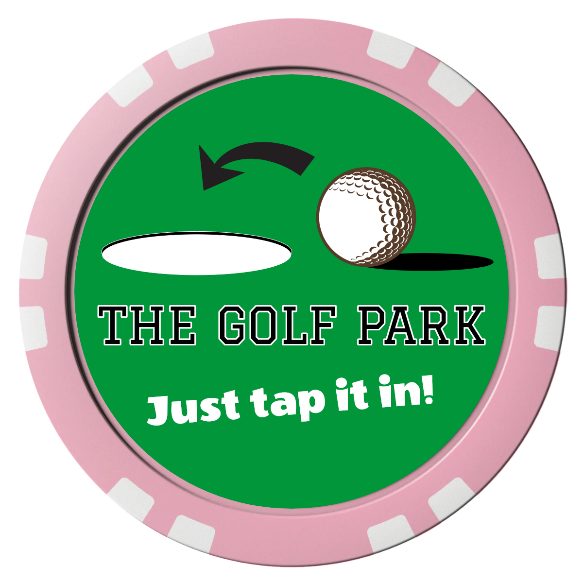 Golf Slogan Composite Poker Chips - Pink / Double Stripe - Front