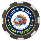 Future Firefighter Magnetic Composite Poker Chips - Black / 8 Spot - Front