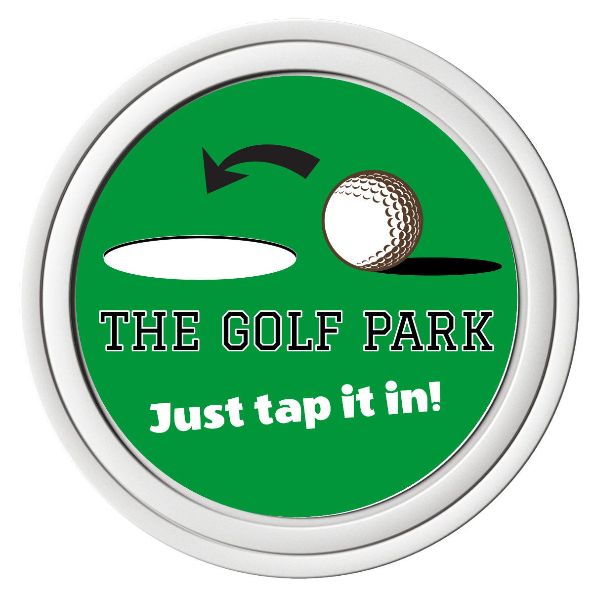 Golf Slogan Composite Poker Chips - White / Solid - Front