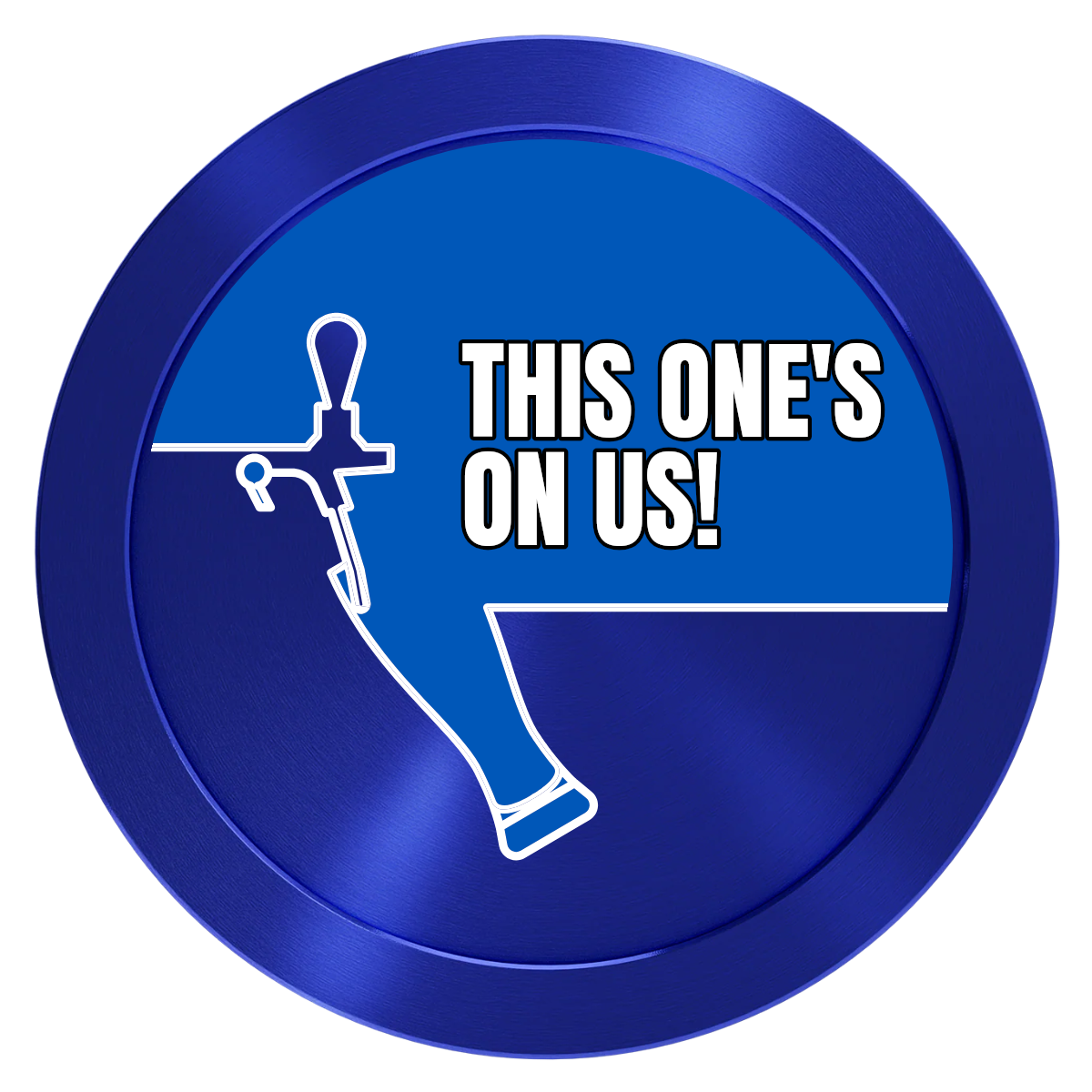 I'd Tap That Aluminum Poker Chips - Blue - Front