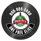 Brew Pub or Pizzeria with Logo Aluminum Poker Chips - Black - Front