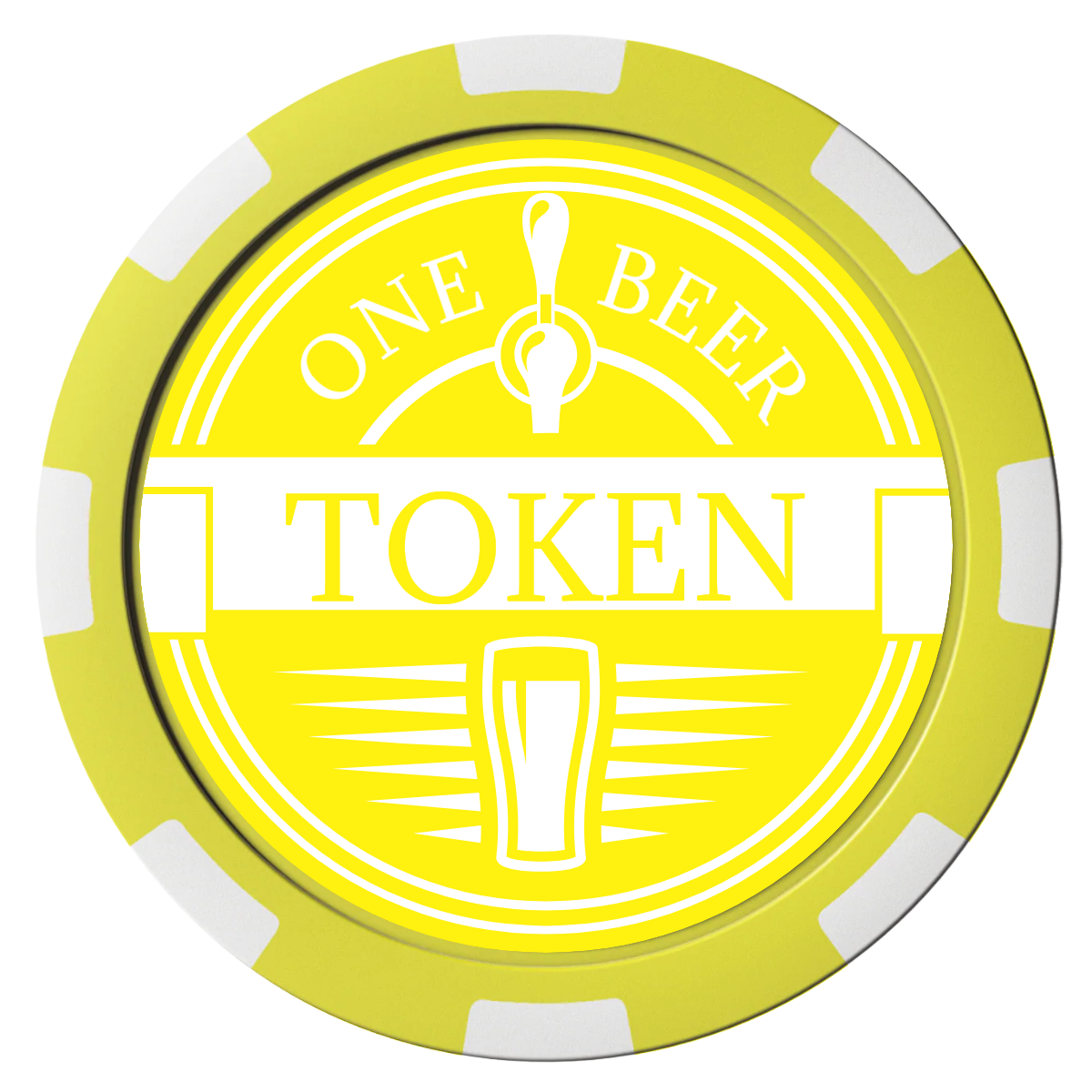 Tap Out Composite Poker Chips - Yellow / 8 Stripe - Front