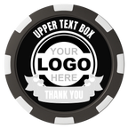 Lower Banner Composite Poker Chips - Black / 8 Spot - Front