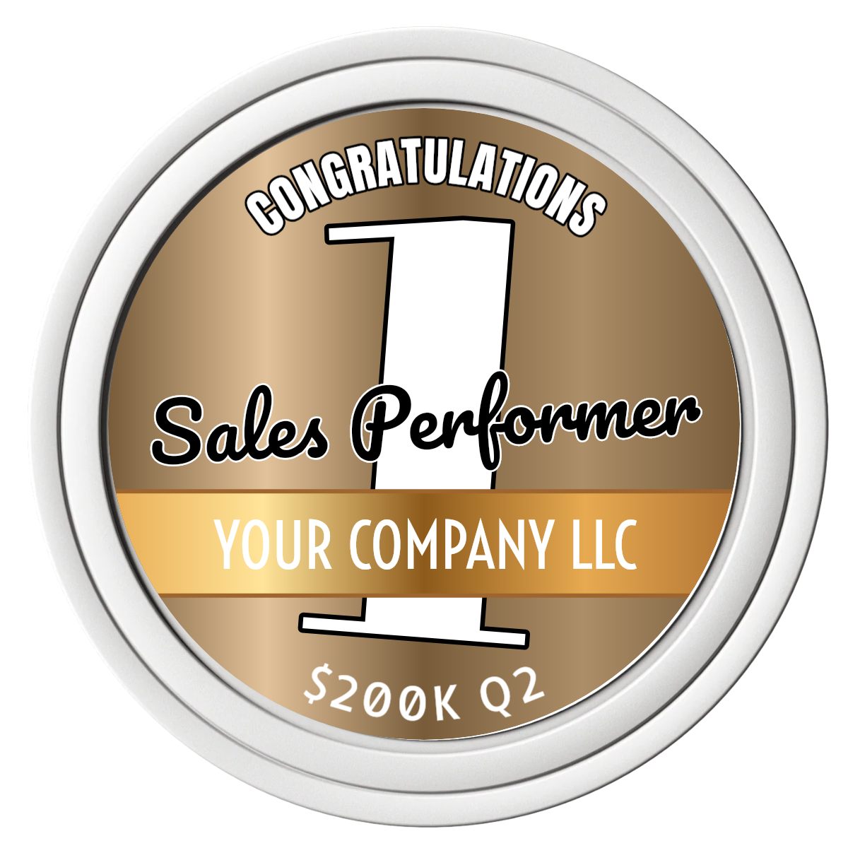 Top Sales Performer Composite Poker Chips - White / Solid - Front