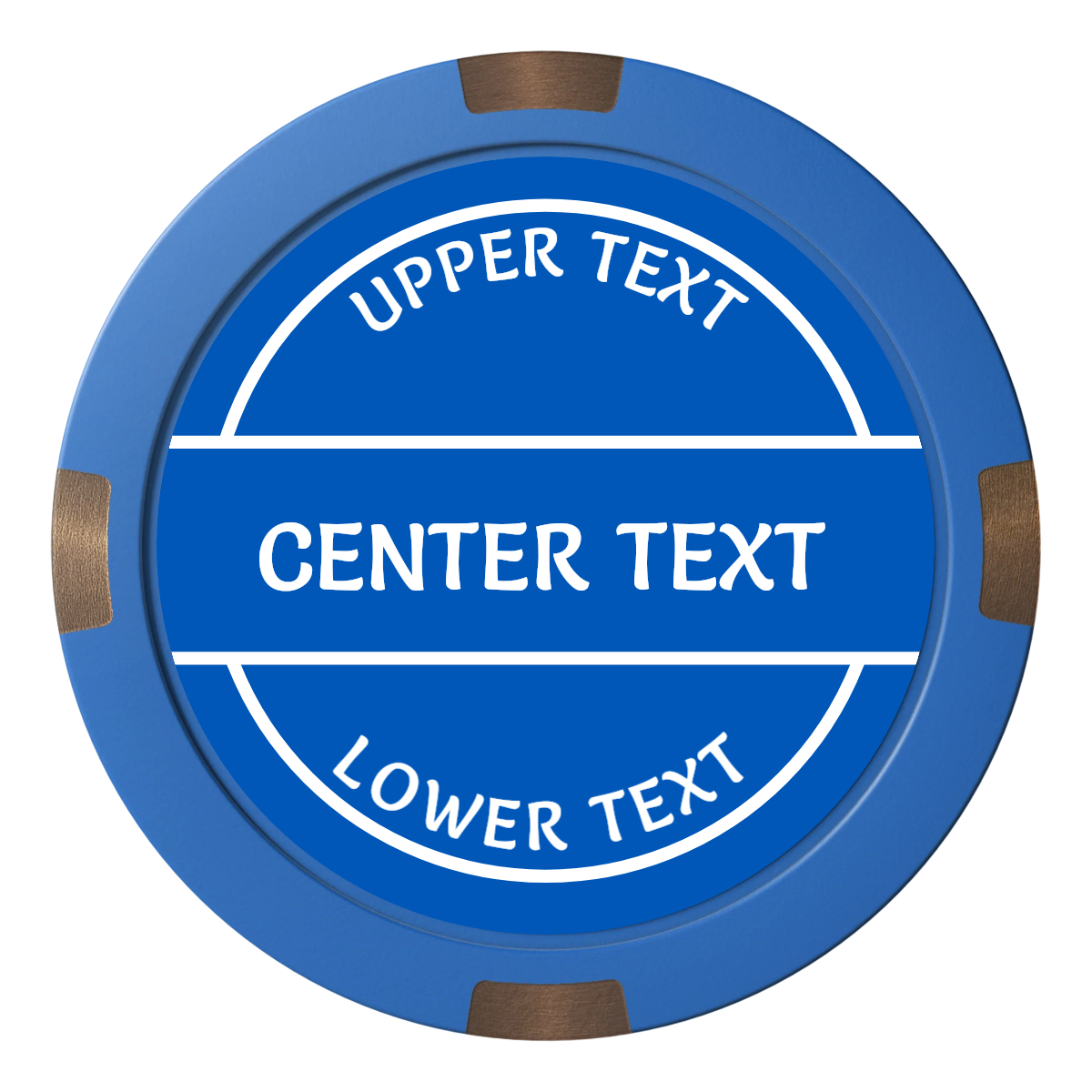 Crisp Banner Composite & Metal Hybrid Poker Chips - Blue - Front