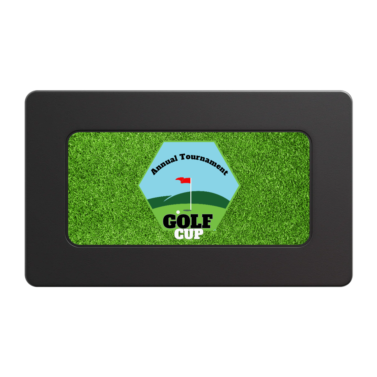 Golf Cup Rectangular Poker Chip Plaques - Black - Back