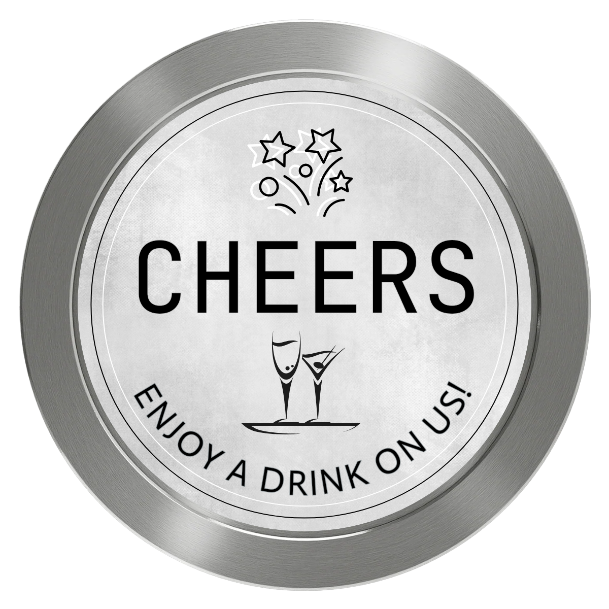 Chique Wedding Token Aluminum Poker Chips - Silver - Back
