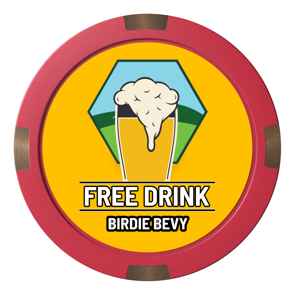 Birdy Bevy Composite & Metal Hybrid Poker Chips - Red - Back