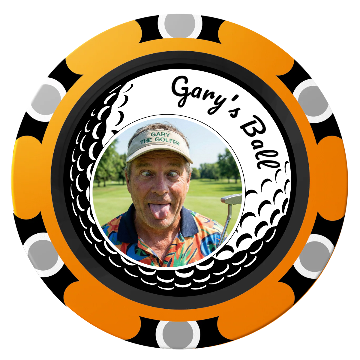 Gary's Ball Clay Poker Chips - Orange / Monte Carlo / 40mm - Front