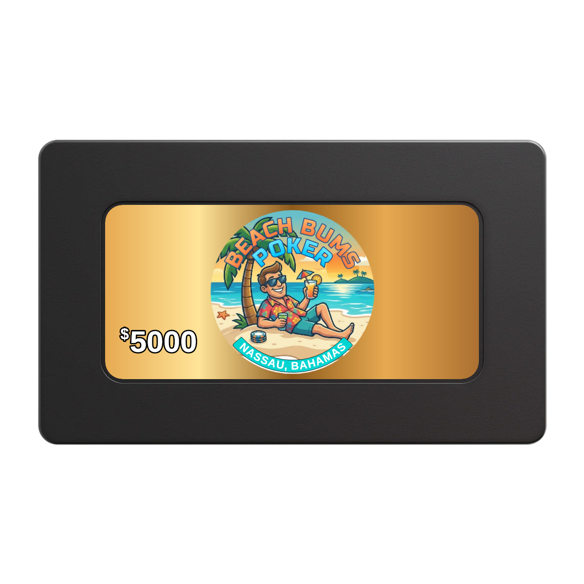 Sandy's Casino Rectangular Poker Chip Plaques - Black - Back