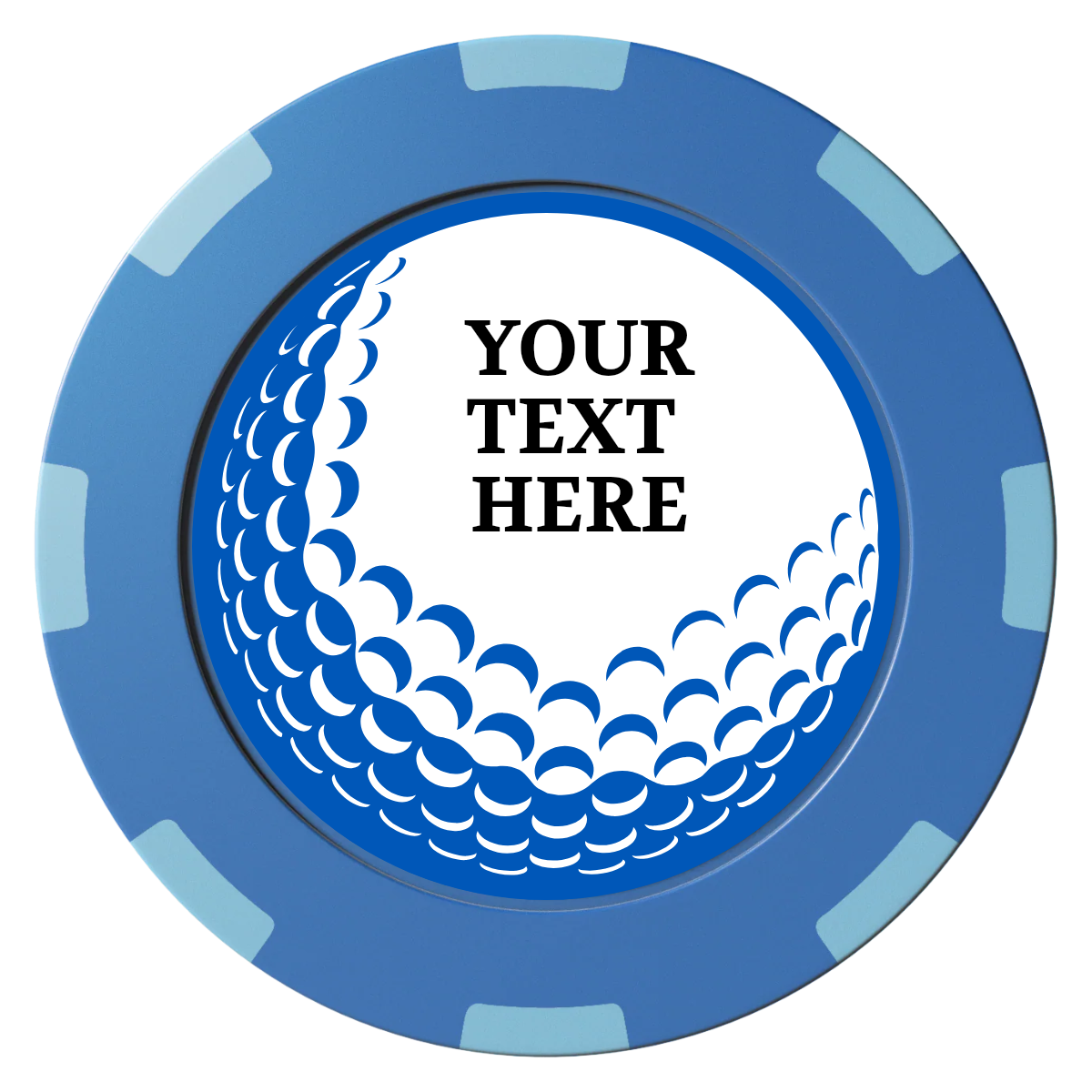 Hole In One Clay Poker Chips - Blue / 8 Spot (2 Tone) / 40mm - Front