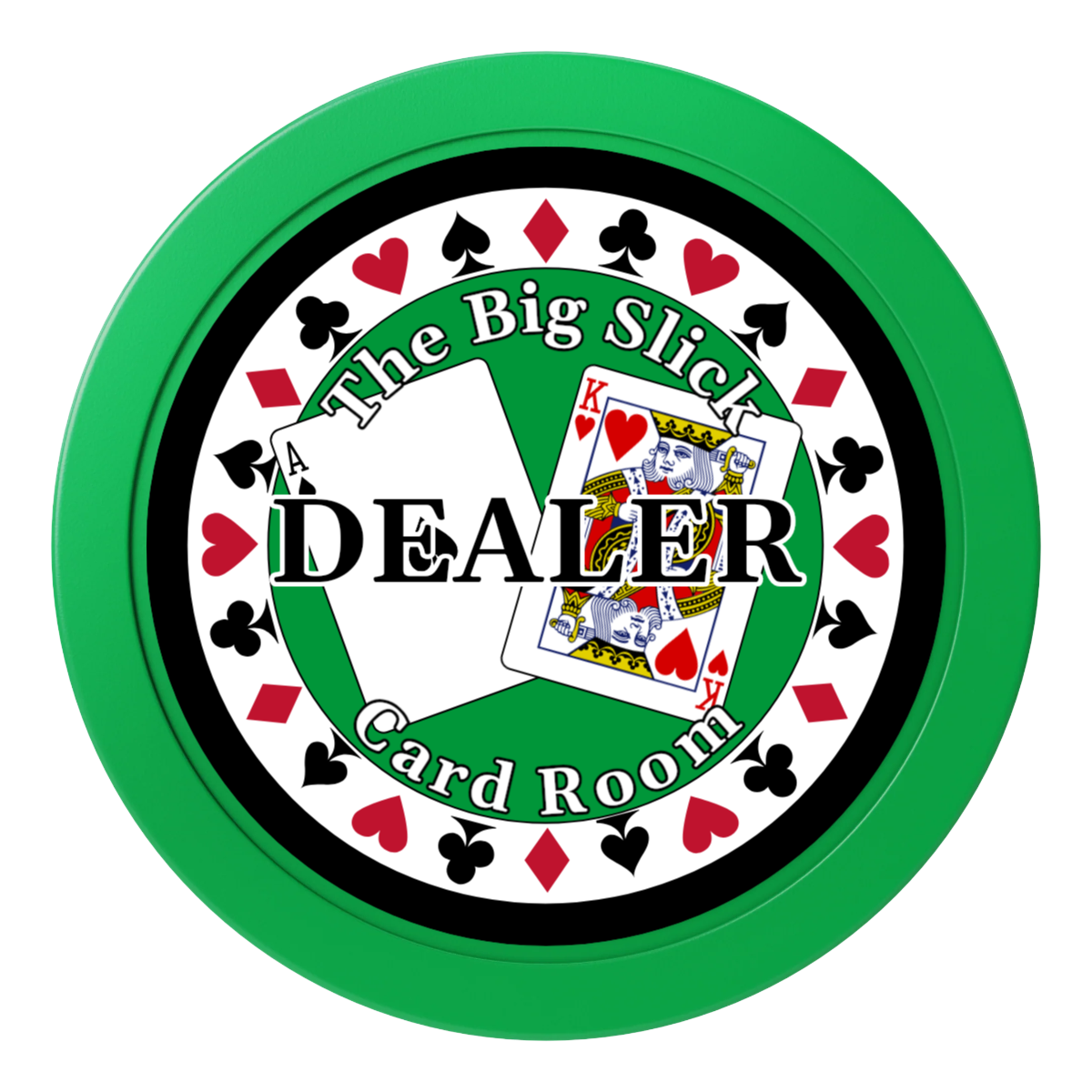 AK Big Slick 2" Composite Dealer Button - Green - Back