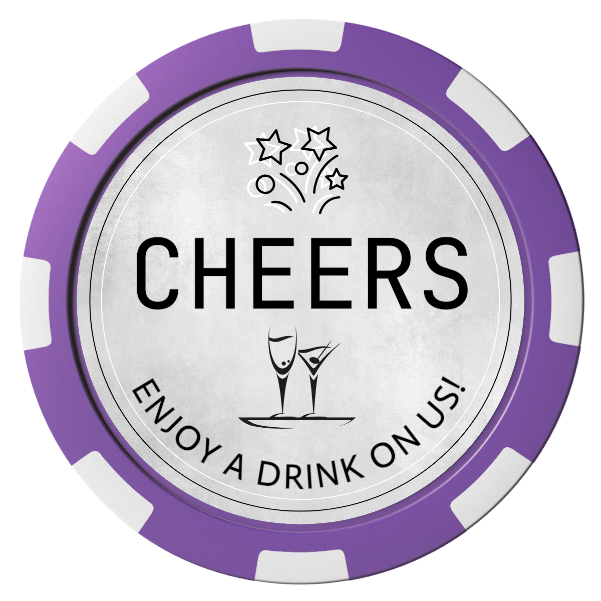 Chique Wedding Token Composite Poker Chips - Purple / 8 Spot - Front