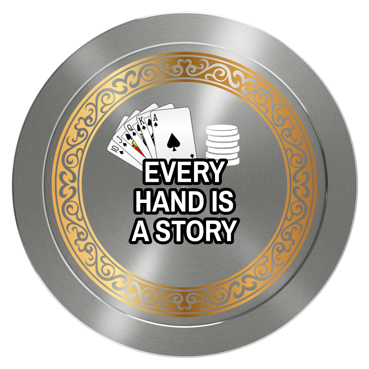 Ante Up Poker Room Aluminum Poker Card Guards - Silver - Front