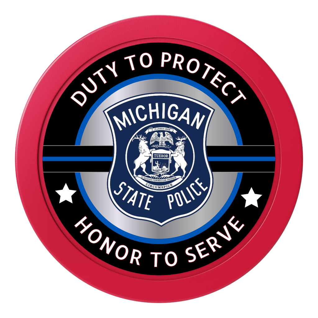 Police Department #01 2" Oversized Poker Chips - Red - Back