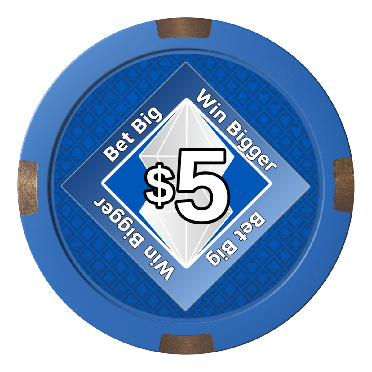 Diamond in the Rough Composite & Metal Hybrid Poker Card Protectors - Blue - Back