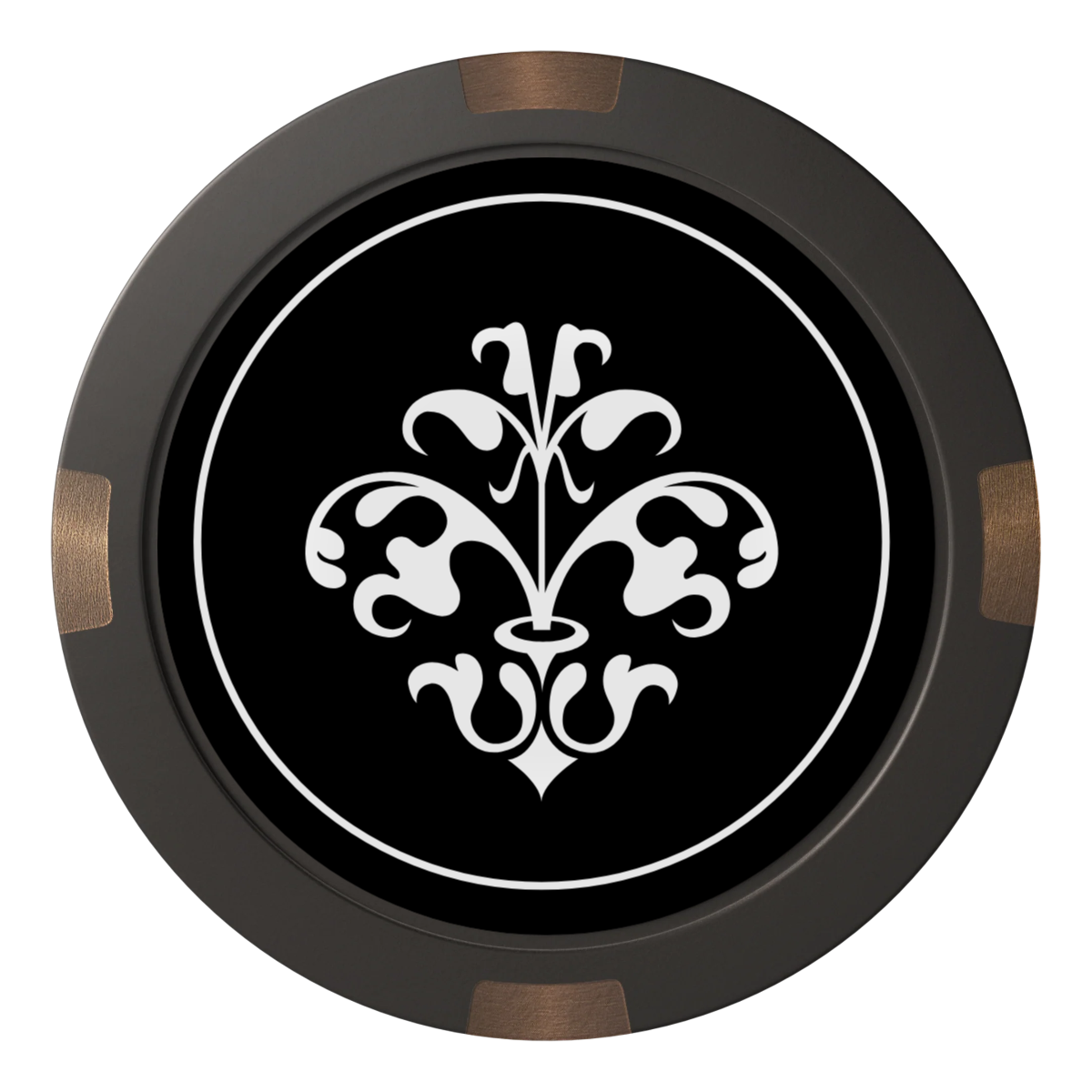 Gothic Revival Composite & Metal Hybrid Poker Card Protectors - Black - Back