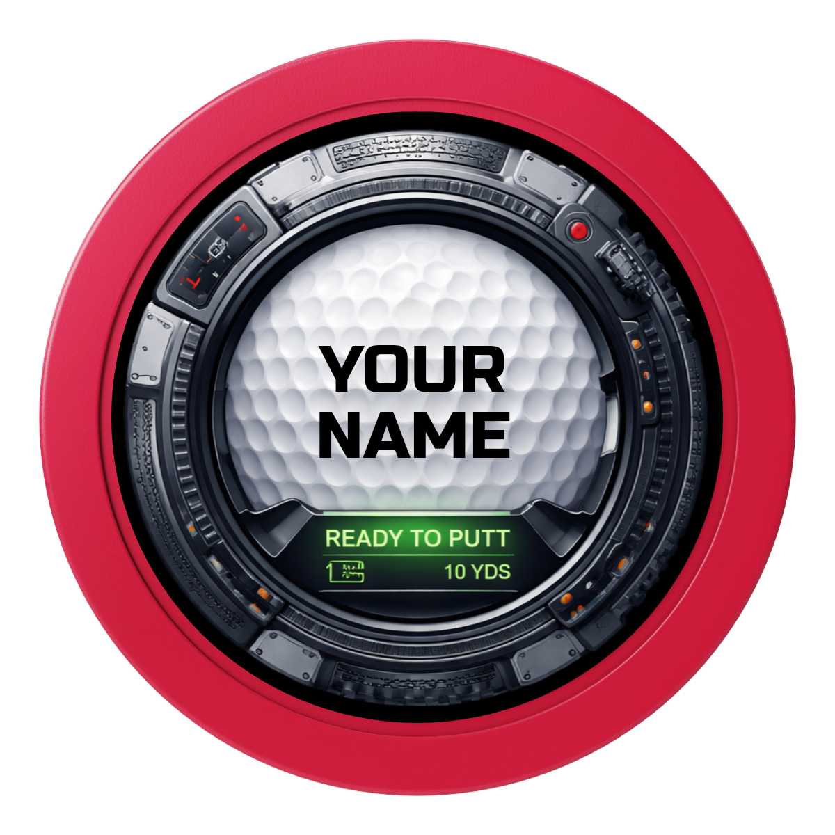 Auto Marked IV 2" Oversized Poker Chips - Red - Front