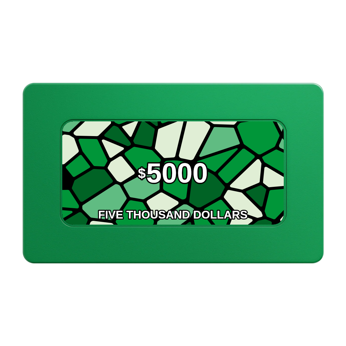 Stained Glass Rectangular Poker Chip Plaques - Green - Back