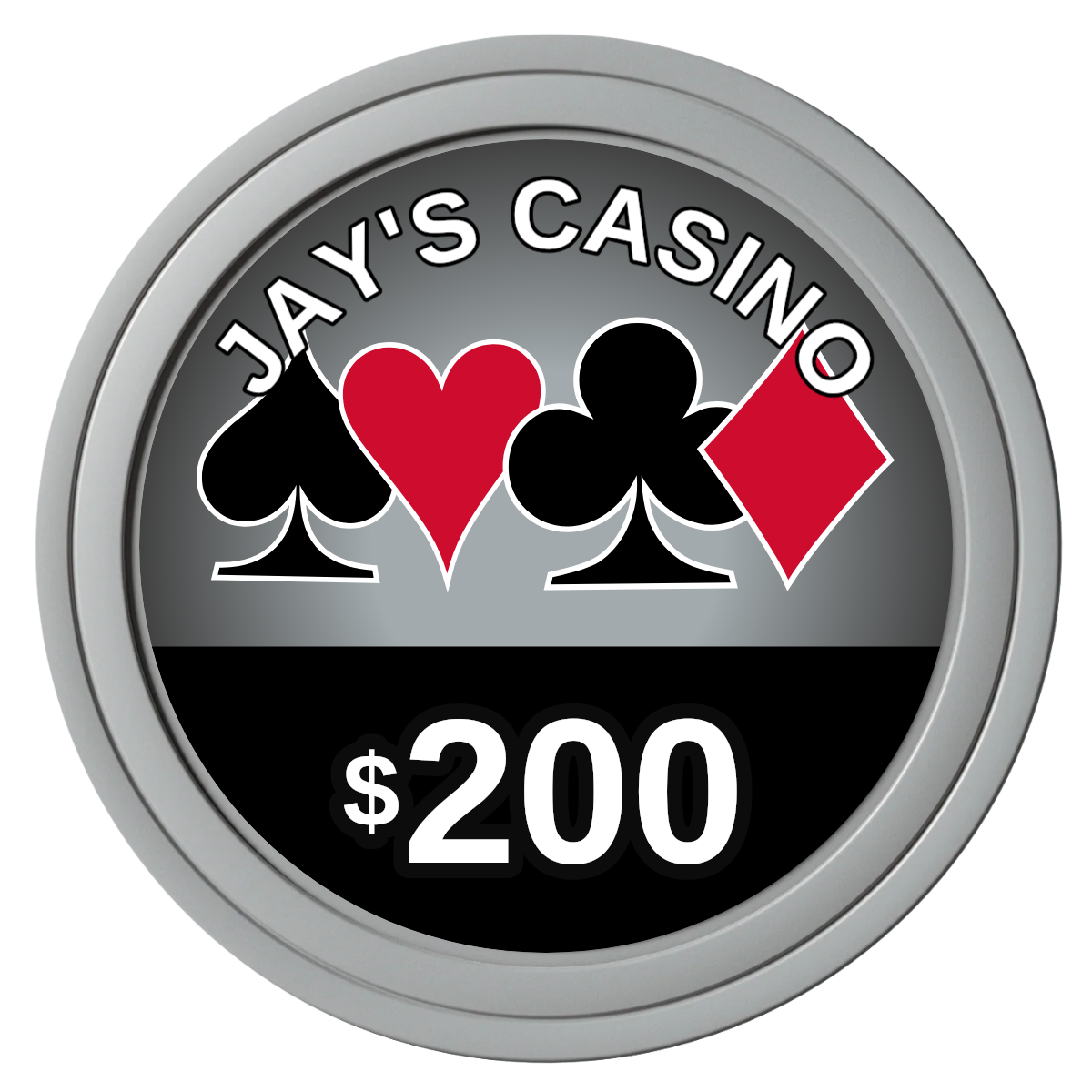 Jay's Casino Composite Poker Chips - Gray / Solid - Front