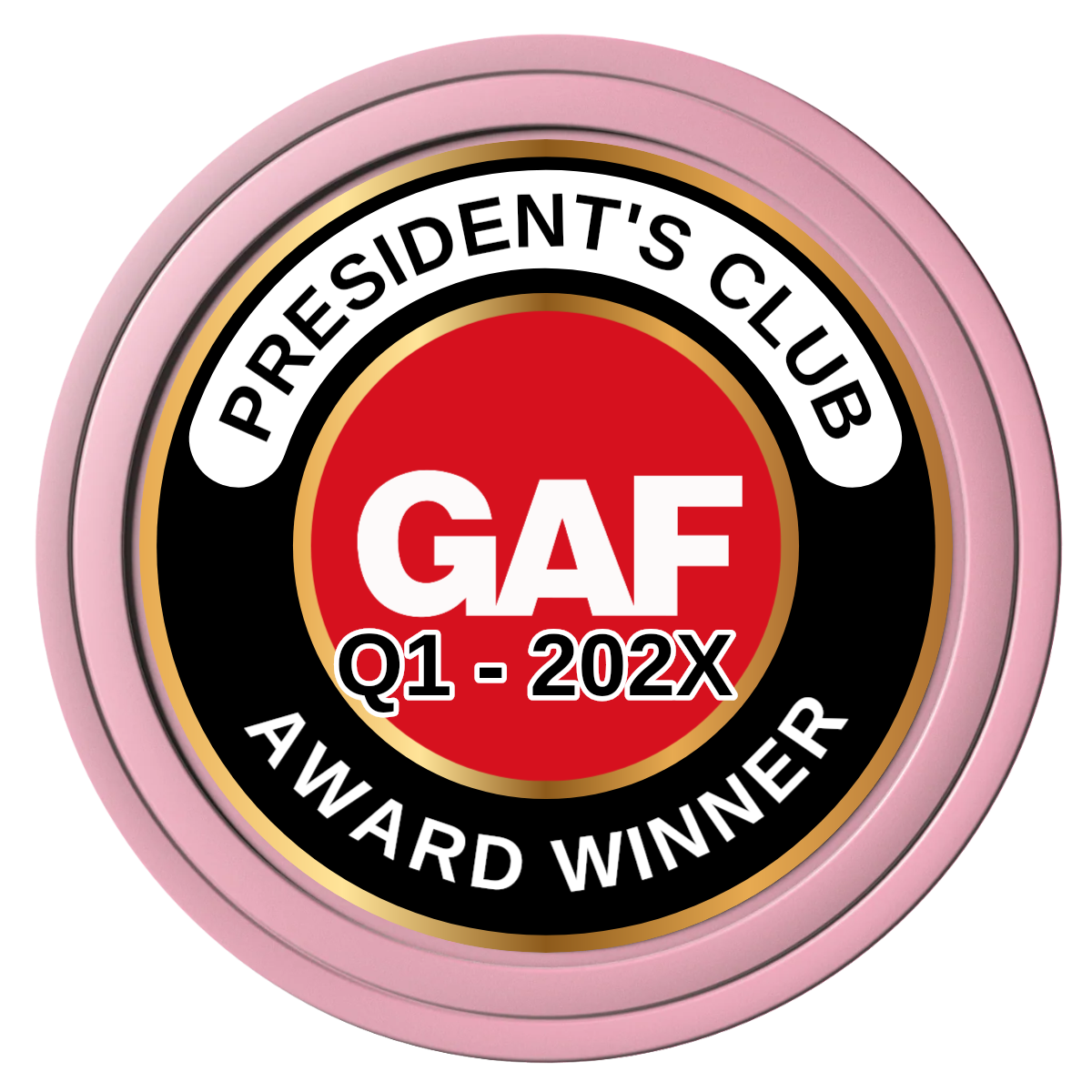 President's Club Composite Poker Chips - Pink / Solid - Front
