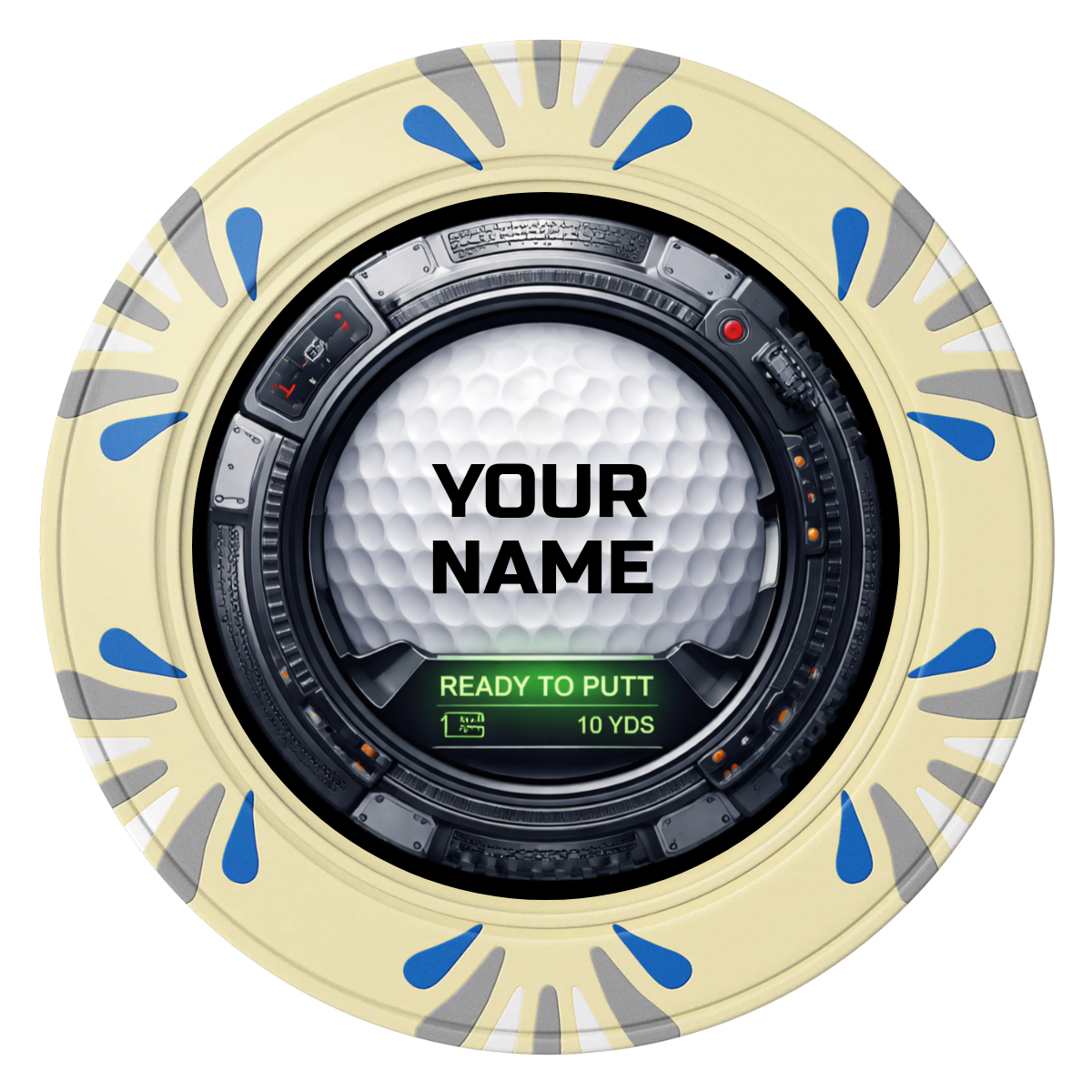 Auto Marked IV Clay Poker Chips - Ivory / Macau / 40mm - Front