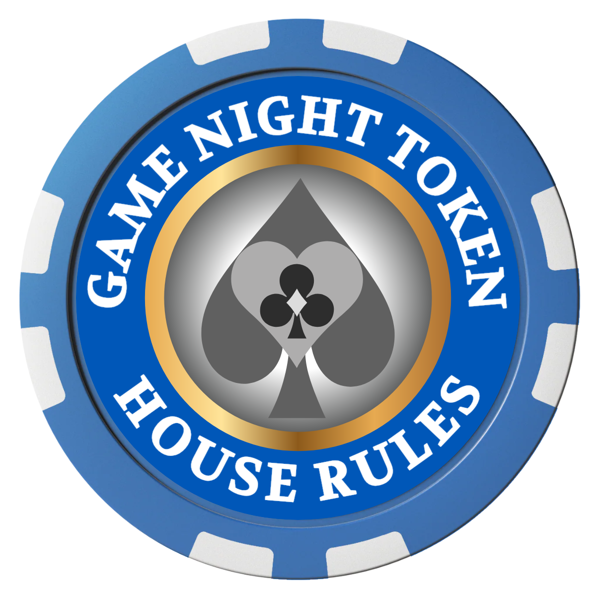 Stacked Suits Composite Poker Chips - Blue / 8 Stripe - Front