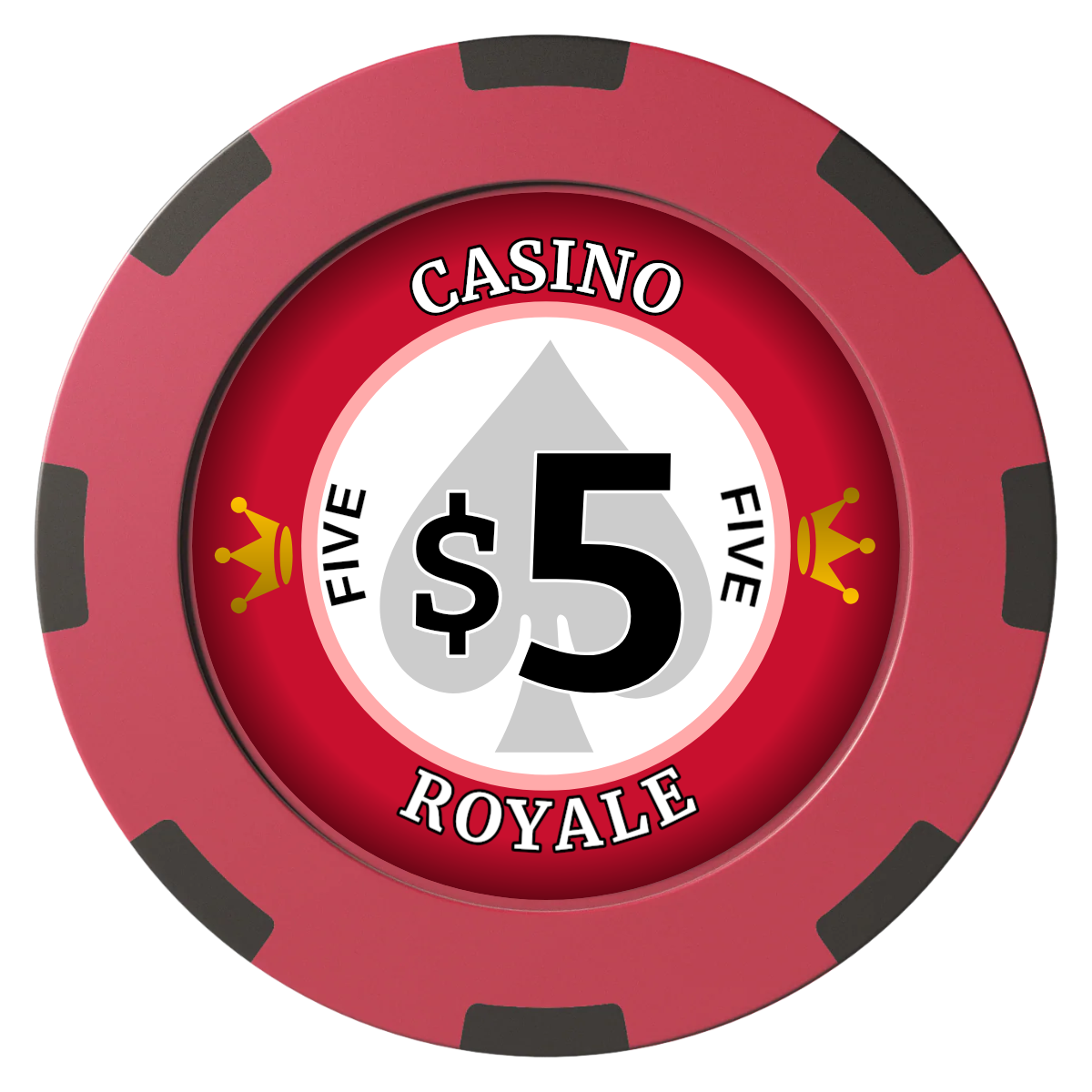 Casino Royale Clay Poker Chips - Red / 8 Spot (2 Tone) / 40mm - Front