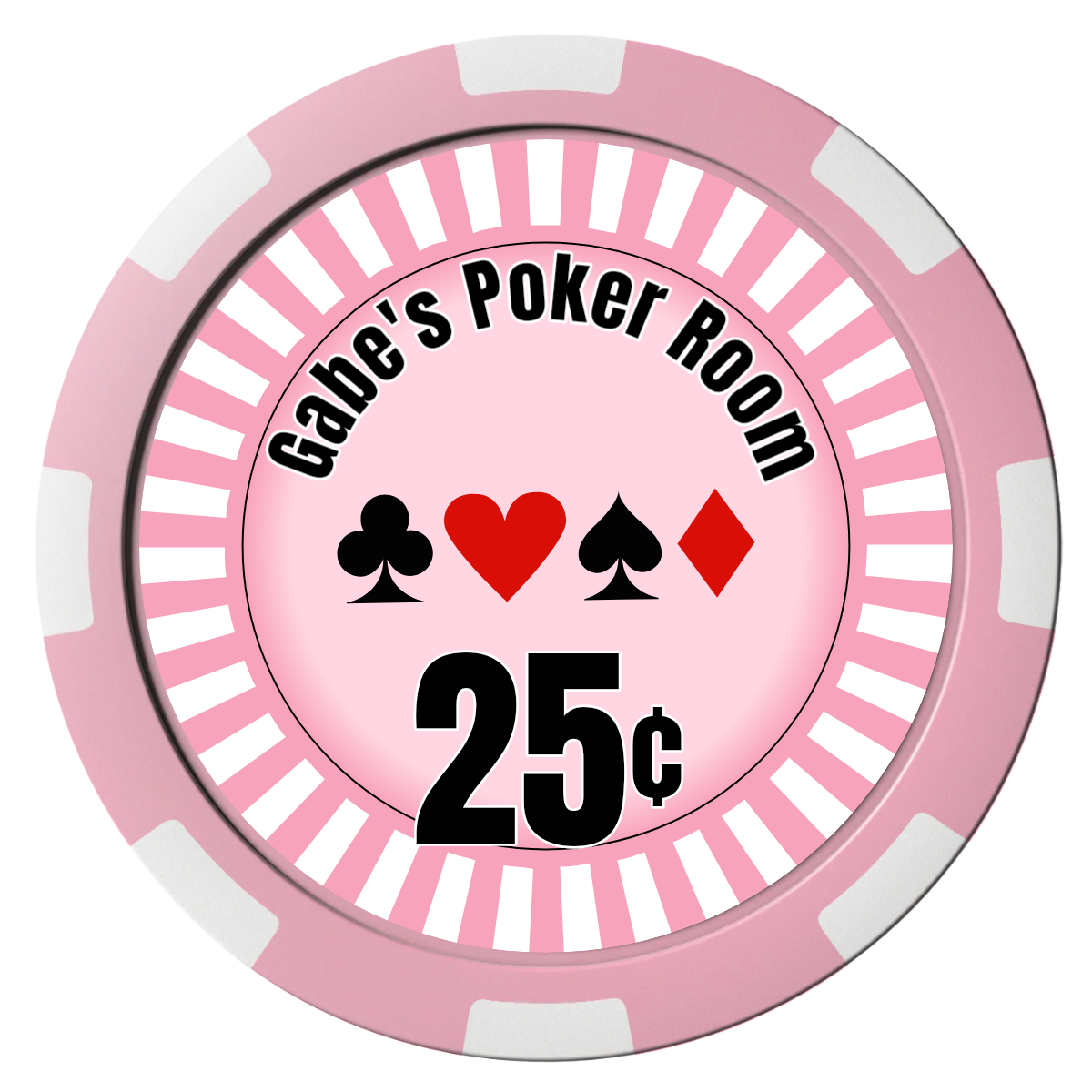 Gabe's Poker Room Composite Poker Chips - Pink / 8 Spot - Front