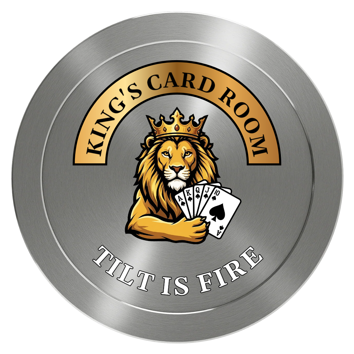 King's Card Room Aluminum Poker Card Guards - Silver - Back
