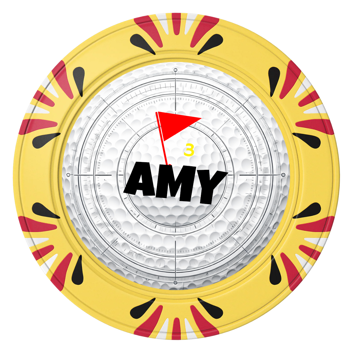 Ball Marcus Jr. Clay Poker Chips - Yellow / Macau / 40mm - Front