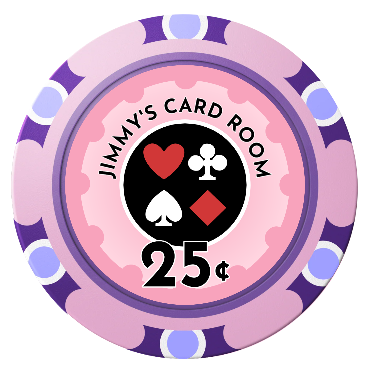Your Four Suits Clay Poker Chips - Pink / Monte Carlo / 40mm - Front