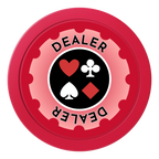 Your Four Suits 2" Composite Dealer Button - Red - Front