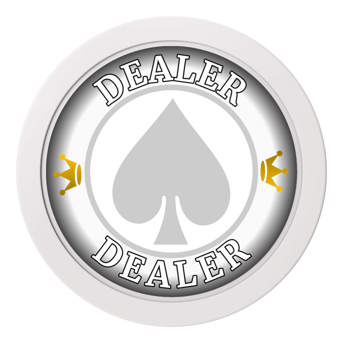 Casino Royale 2" Composite Dealer Button - White - Back