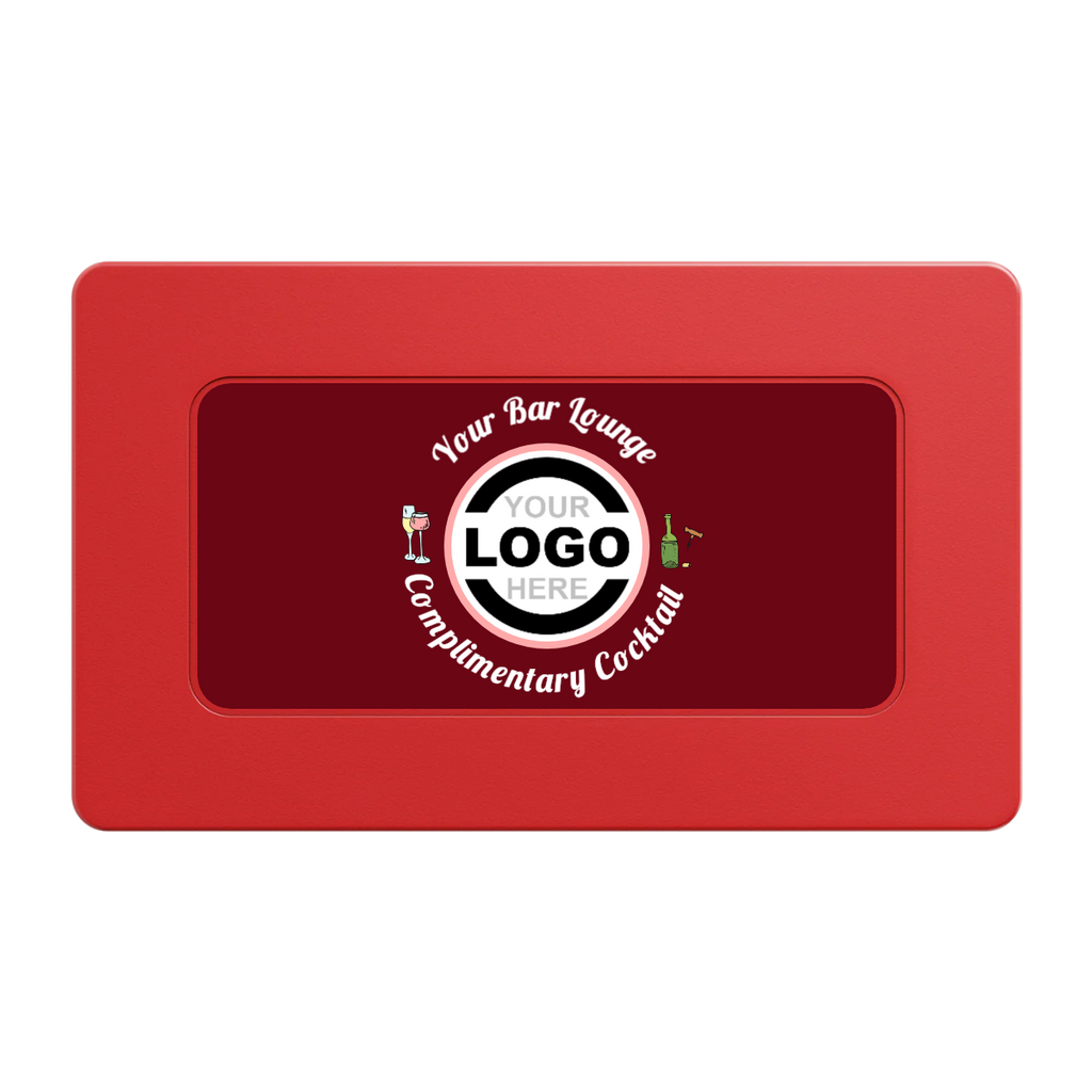 Fancy Drink Rectangular Poker Chip Plaques - Red - Back