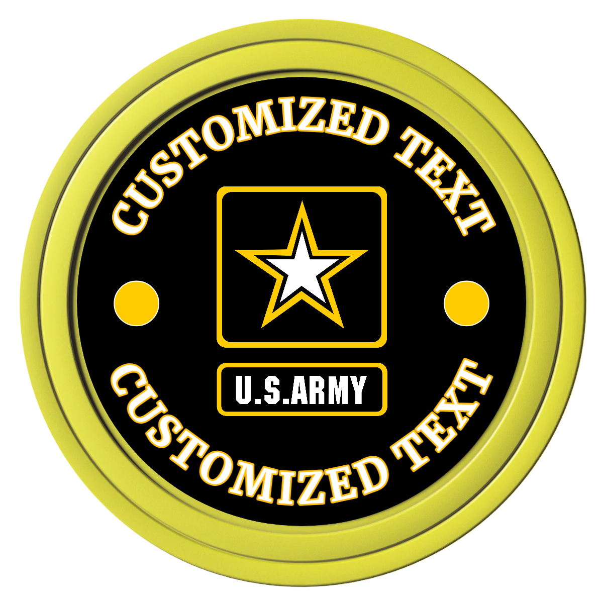Army Strong Composite Poker Chips - Yellow / Solid - Front