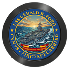 Navy USS Gerald Ford Aluminum Poker Chips - Black - Front