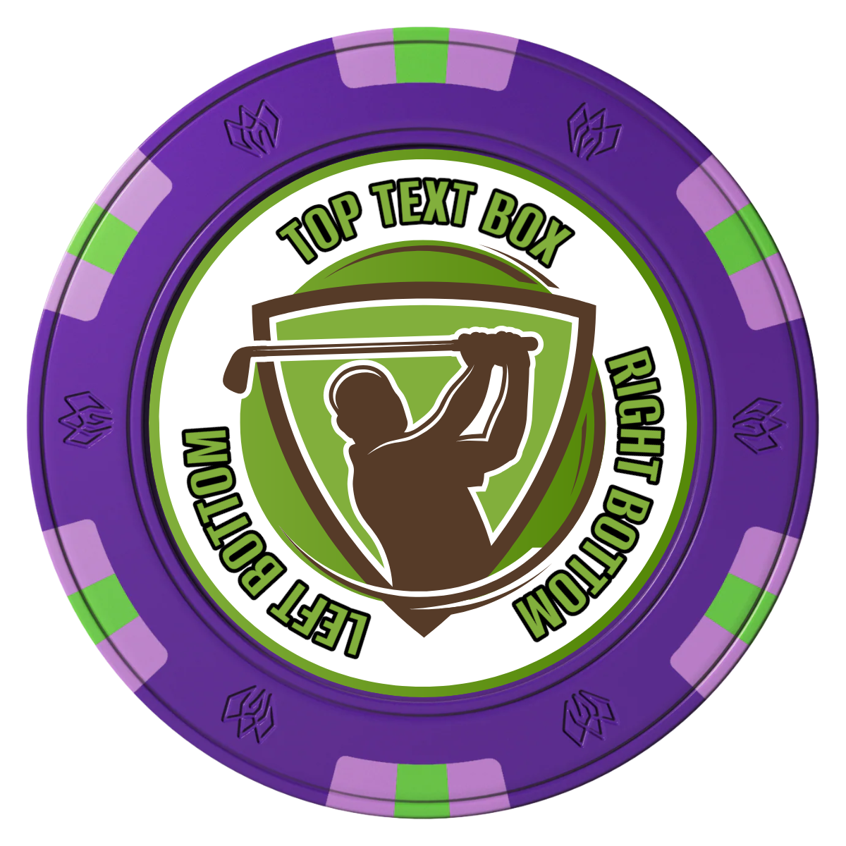 The Golfer Clay Poker Chips - Purple / 6 Spot Gem / 43mm - Front