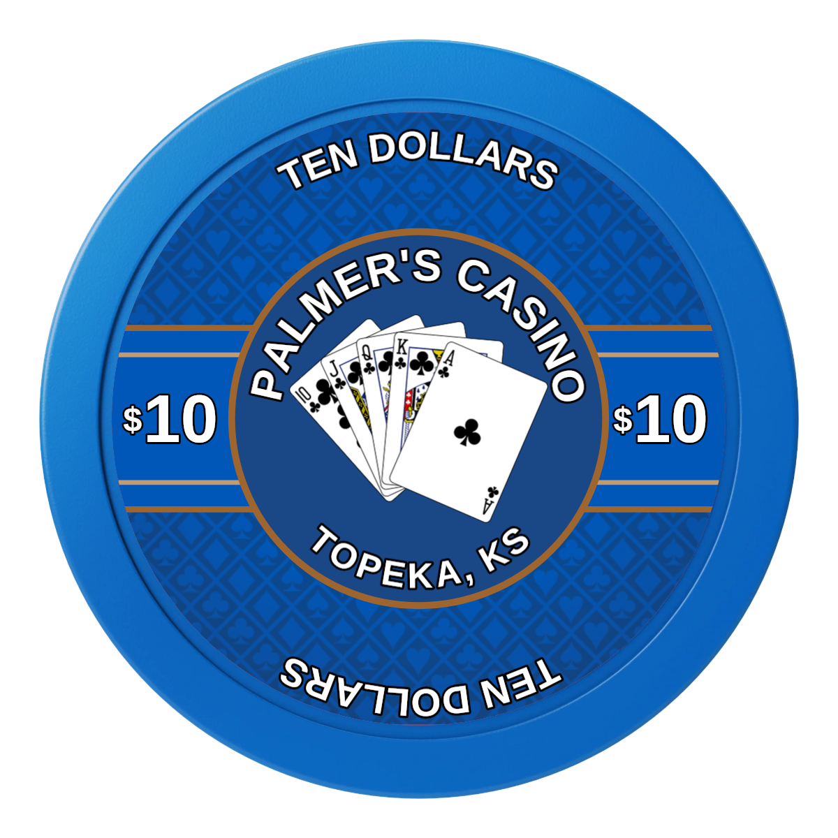 Palmer's Casino 2" Oversized Poker Chips - Blue - Back