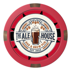 Free Beer Drink Composite & Metal Hybrid Poker Chips - Red - Back