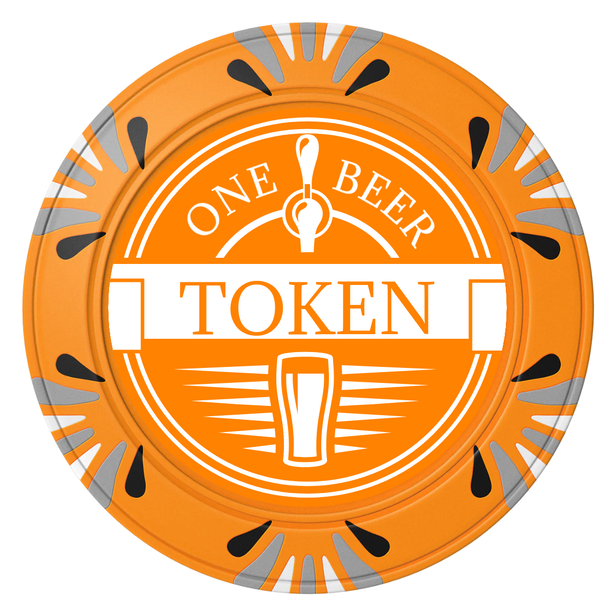 Tap Out Clay Poker Chips - Orange / Macau / 40mm - Front