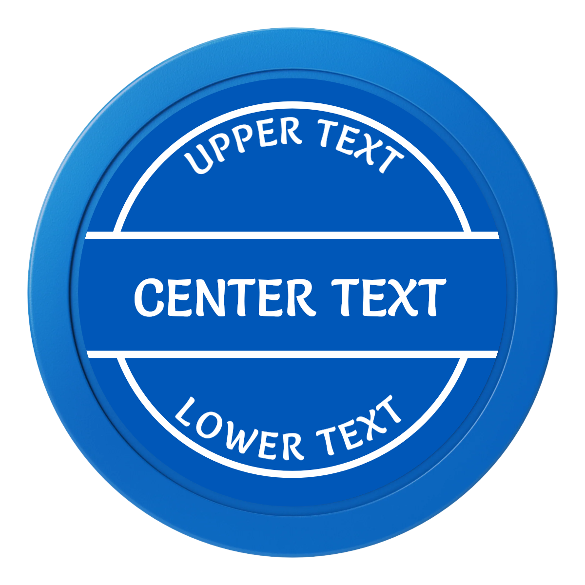 Crisp Banner 2" Composite Dealer Button - Blue - Front