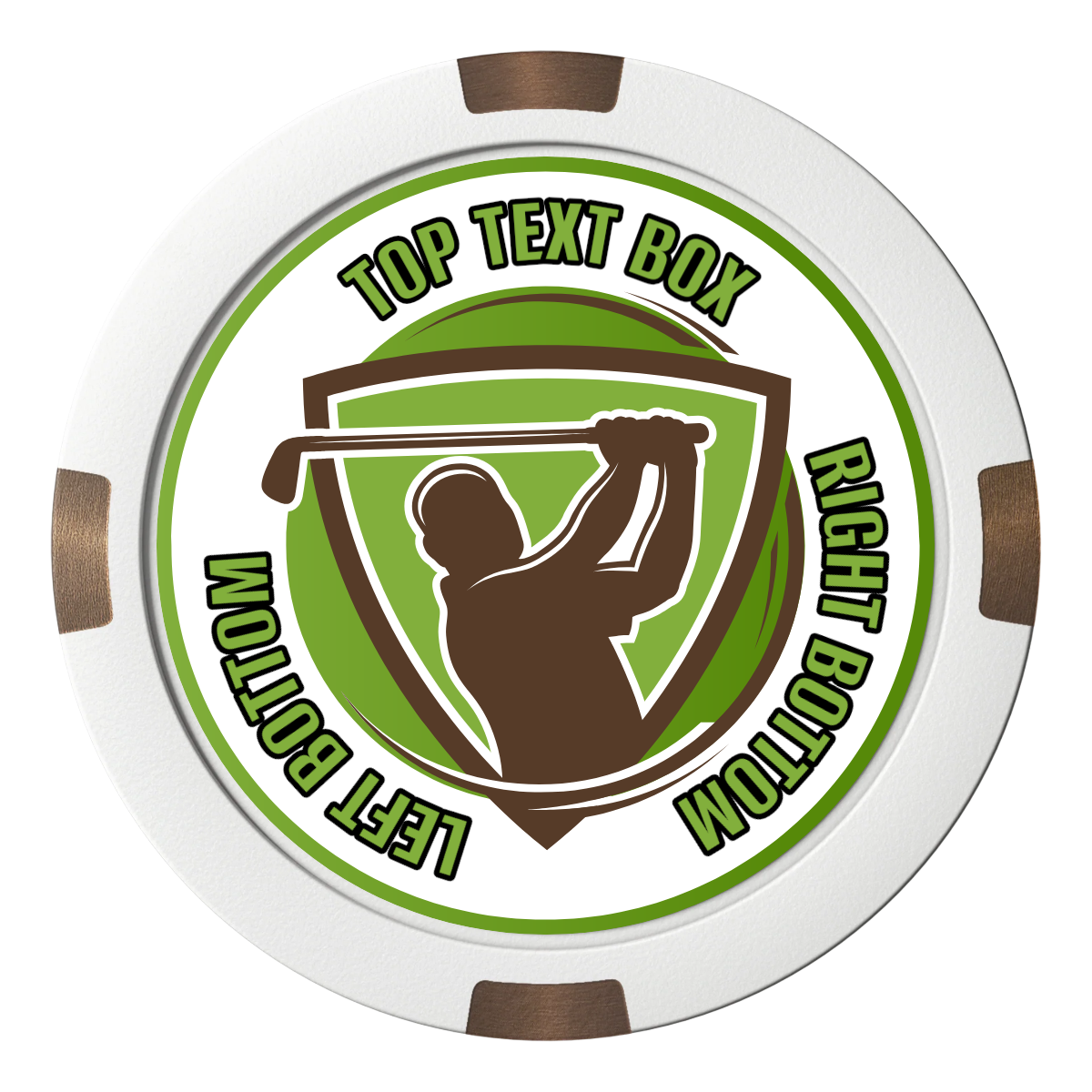 The Golfer Composite & Metal Hybrid Poker Chips - White - Front