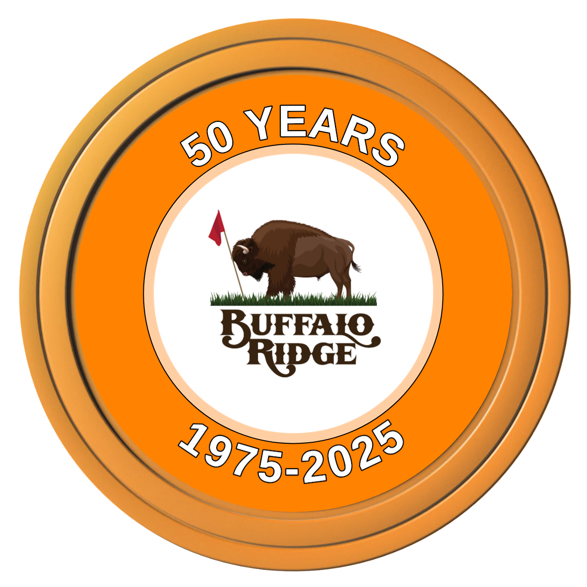 Branded Golf Pro Shop Composite Poker Chips - Orange / Solid - Front