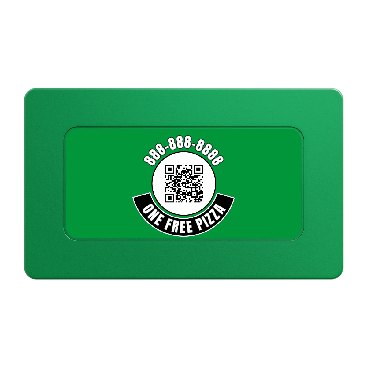 Brew Pub or Pizzeria with Logo Rectangular Poker Chip Plaques - Green - Back