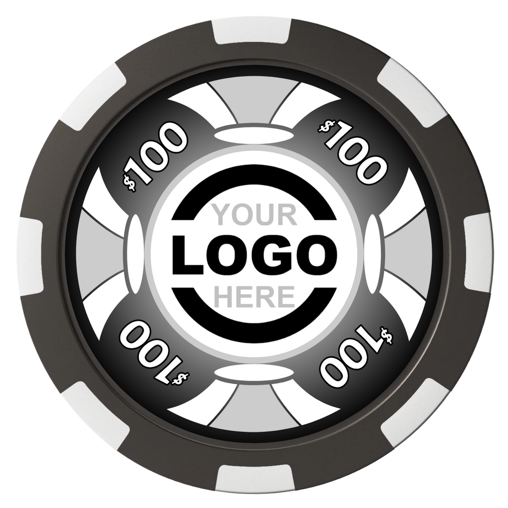 Alan Baker 4-2S A Magnetic Composite Poker Chips - Black / 8 Spot - Back